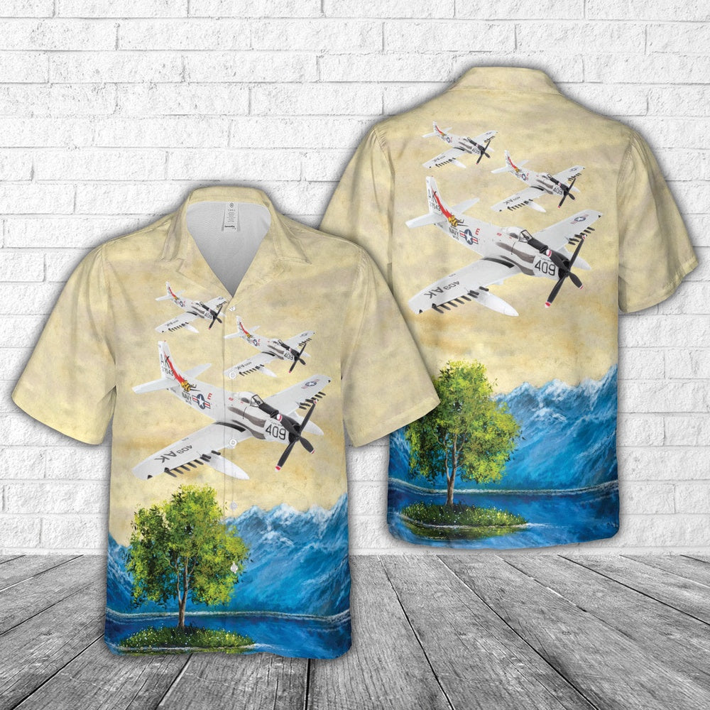 Us Navy Hawaiian Shirt, US Navy Douglas A-1 Skyraider Papoose Flight Of VA-176 Hawaiian Shirt, Military Hawaiian Shirt