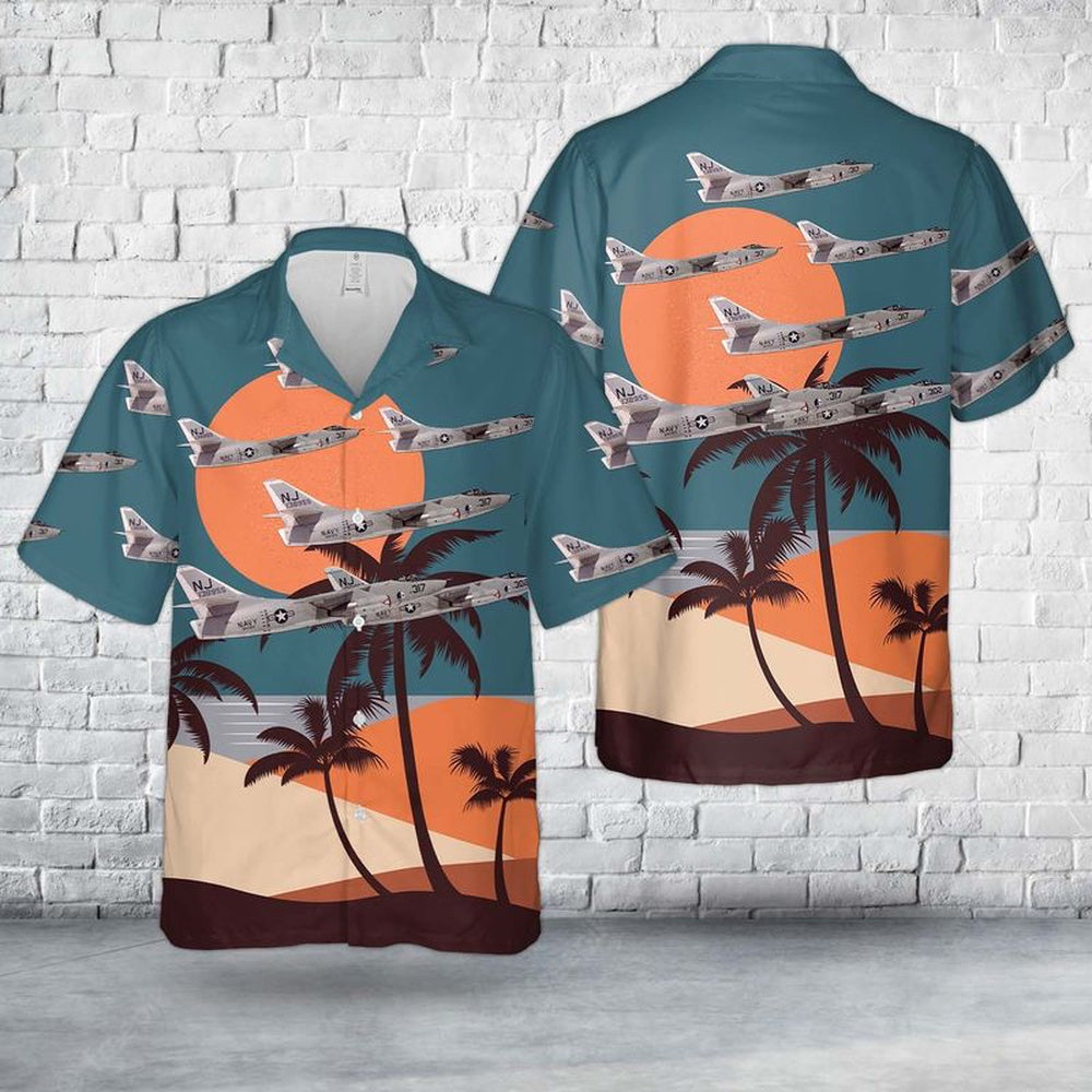 Us Navy Hawaiian Shirt, US Navy Douglas A-3B Skywarrior Of VAH-123 Professionals Hawaiian Shirt, Military Hawaiian Shirt