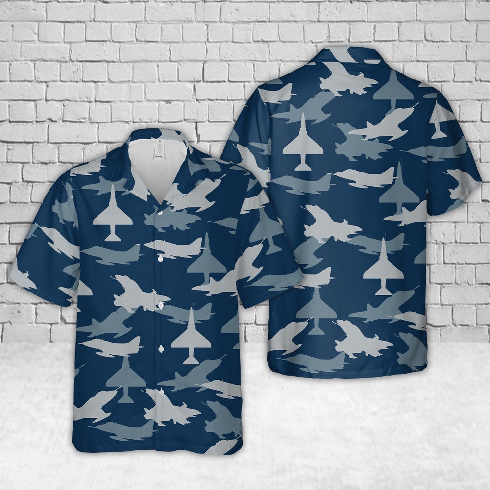 Us Navy Hawaiian Shirt, US Navy Douglas A-4 Skyhawk Aircraft Silhouettes Hawaiian Shirt, Military Hawaiian Shirt
