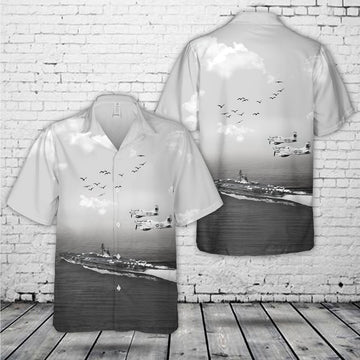 Us Navy Hawaiian Shirt, US Navy Douglas AD-5W Skyraider from Carrier Airborne Early Warning Squadron 12 (VAW-12) Hawaiian Shirt