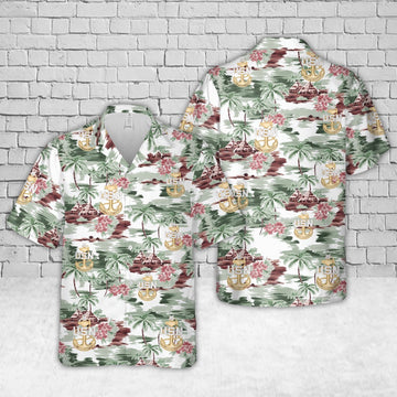 Us Navy Hawaiian Shirt, US Navy E-8 Senior Chief Petty Officer Hawaiian Shirt, Military Hawaiian Shirt