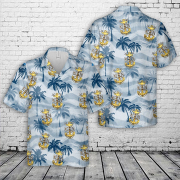 Us Navy Hawaiian Shirt, US Navy E-9 Master Chief Petty Officers Anchor Hawaiian Shirt, Military Hawaiian Shirt