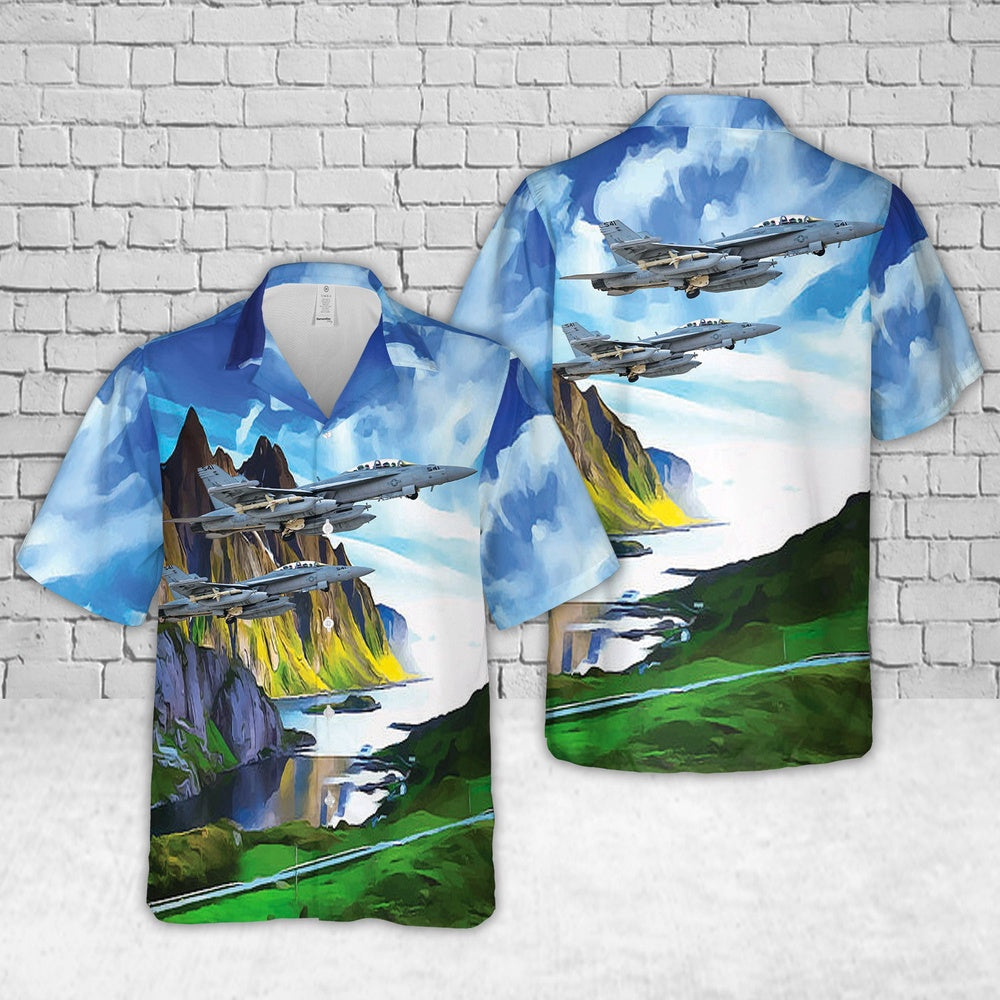 Us Navy Hawaiian Shirt, US Navy EA-18G Growler (VAQ-132) during exercise Red Flag 21-1 Hawaiian Shirt