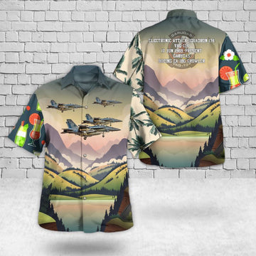 Us Navy Hawaiian Shirt, US Navy EA-18G Growler of VAQ-134 Garudas Hawaiian Shirt, Military Hawaiian Shirt