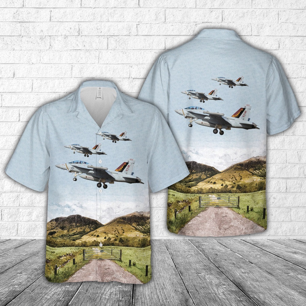 Us Navy Hawaiian Shirt, US Navy Electronic Attack Squadron EA-18G Growler(VAQ) 133 Wizards Hawaiian Shirt