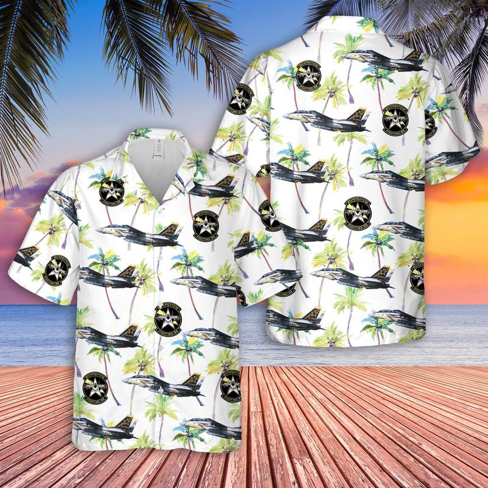 Us Navy Hawaiian Shirt, US Navy F-14A Tomcat Of VF-33 Starfighters Hawaiian Shirt, Military Hawaiian Shirt