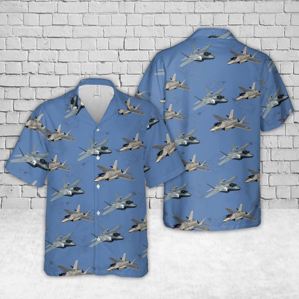 Us Navy Hawaiian Shirt, US Navy F-35 Lightning II Hawaiian Shirt, Military Hawaiian Shirt