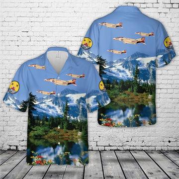 Us Navy Hawaiian Shirt, US Navy F-4B Phantom II of VF-111 Sundowners Hawaiian Shirt, Military Hawaiian Shirt
