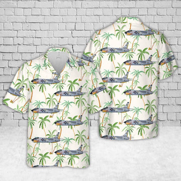 Us Navy Hawaiian Shirt, US Navy F-8C Crusader Of VF-84 Jolly Rogers Hawaiian Shirt, Military Hawaiian Shirt