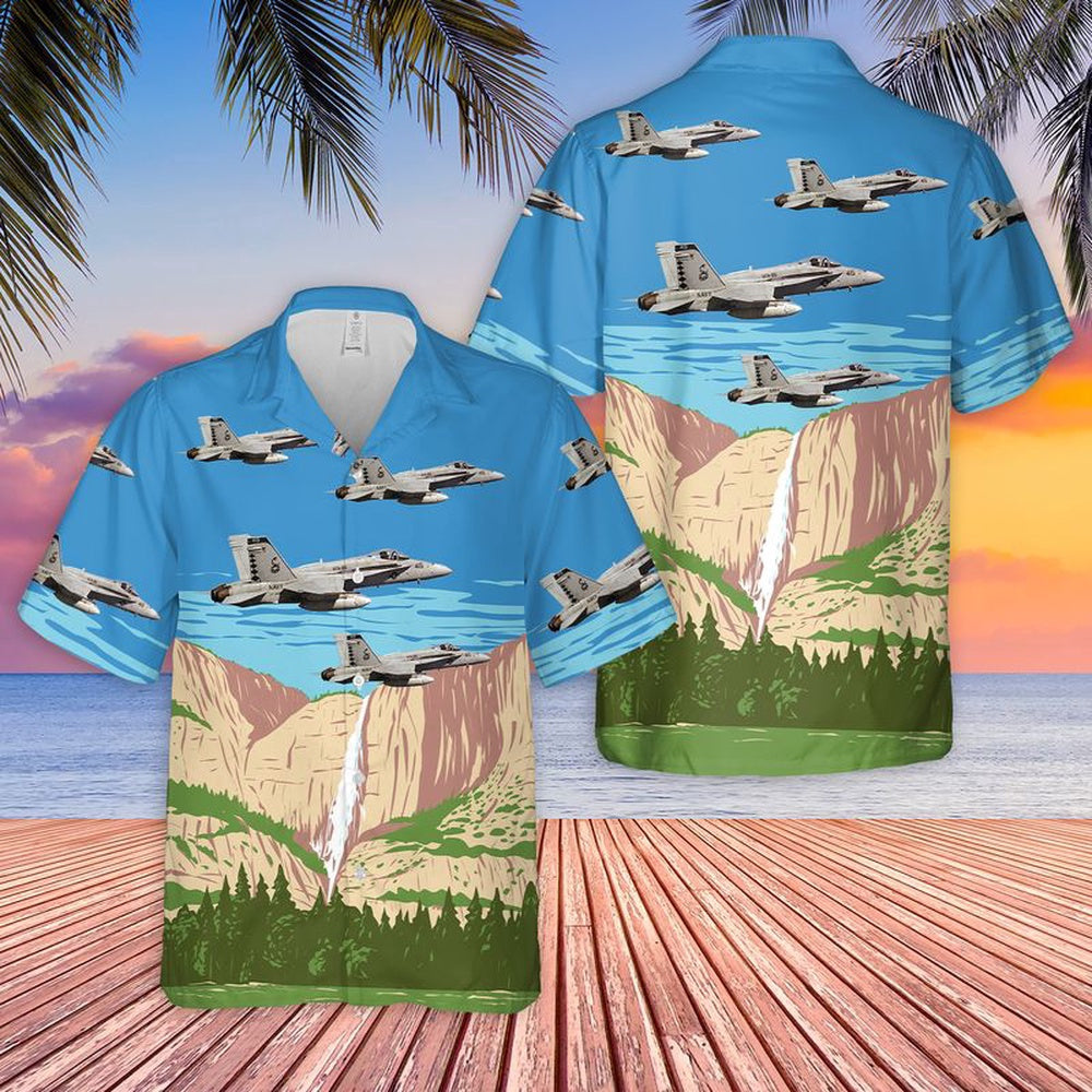 Us Navy Hawaiian Shirt, US Navy F-A-18C Of VFA-86 Sidewinders Hawaiian Shirt, Military Hawaiian Shirt