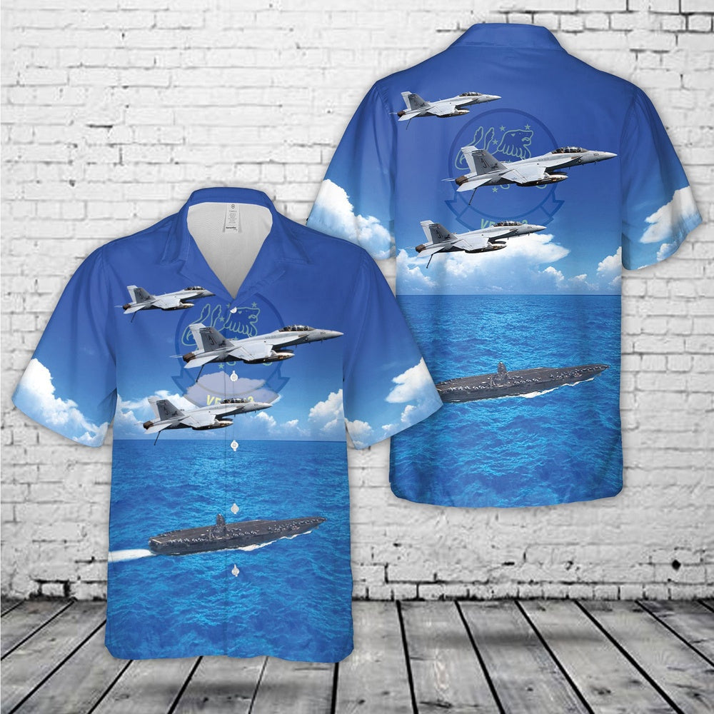 Us Navy Hawaiian Shirt, US Navy FA-18F Of VFA-213 Blacklions Hawaiian Shirt, Military Hawaiian Shirt