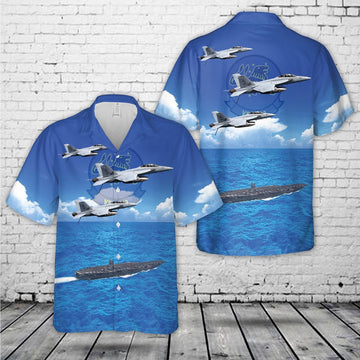 Us Navy Hawaiian Shirt, US Navy FA-18F Of VFA-213 Blacklions Hawaiian Shirt, Military Hawaiian Shirt