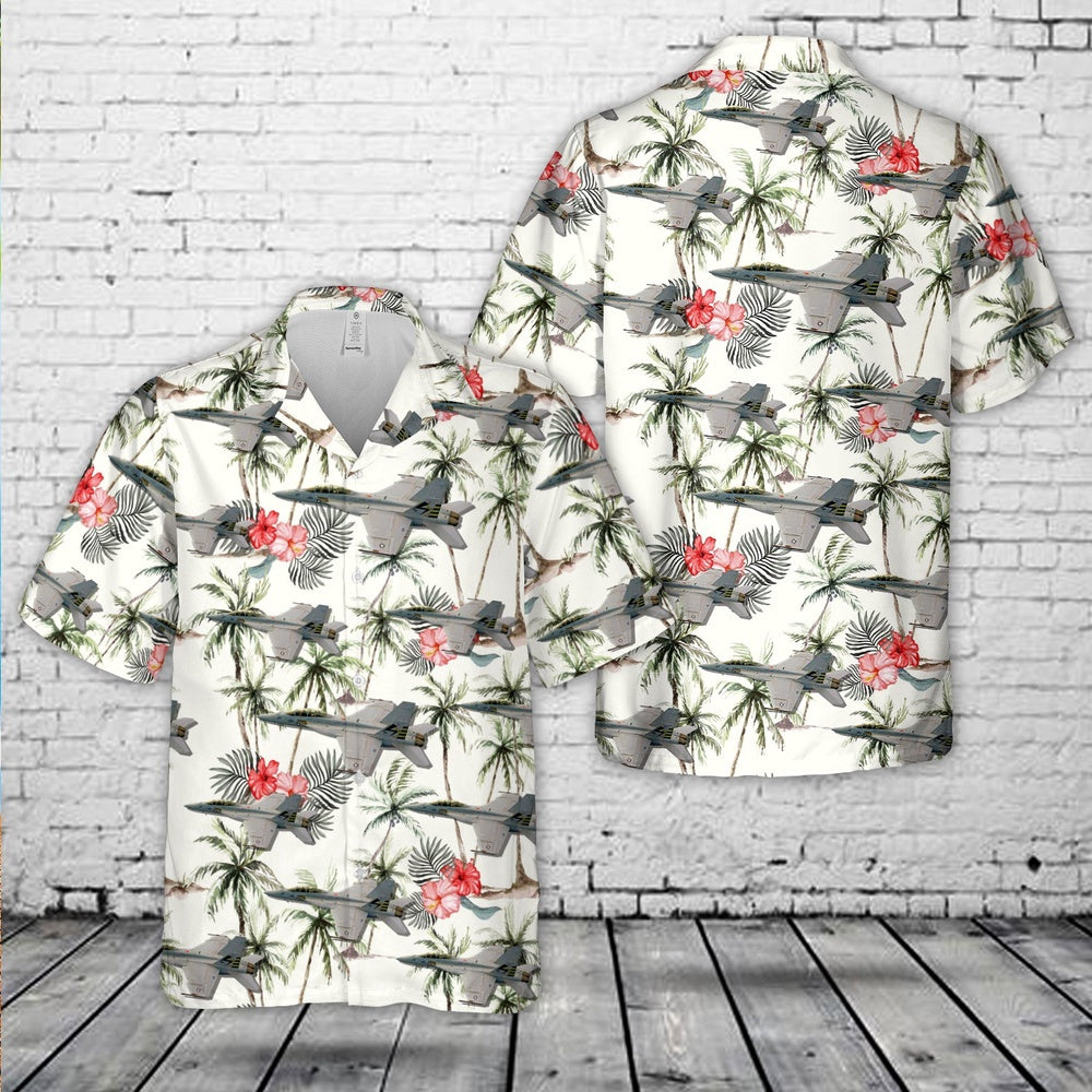 Us Navy Hawaiian Shirt, US Navy FA-18F Super Hornet Green Hornet Hawaiian Shirt, Military Hawaiian Shirt