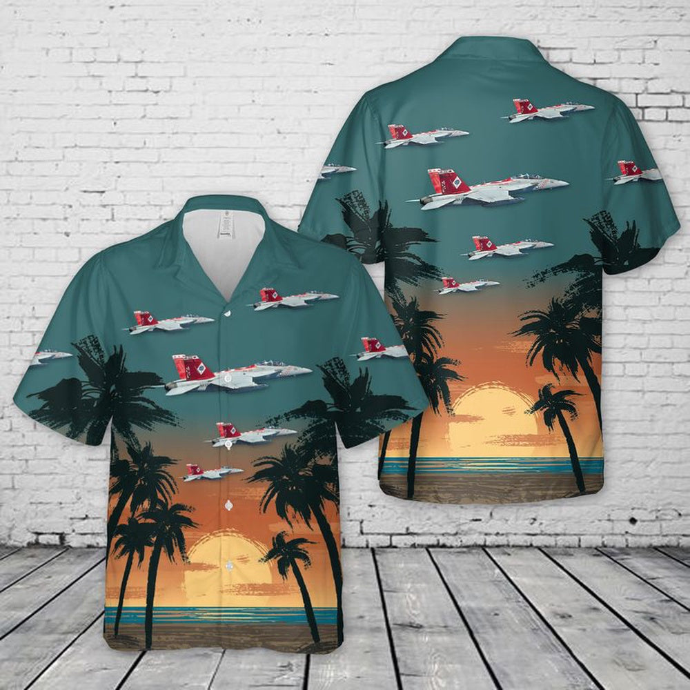 Us Navy Hawaiian Shirt, US Navy FA-18F Super Hornet Of VFA-102 Hawaiian Shirt, Military Hawaiian Shirt
