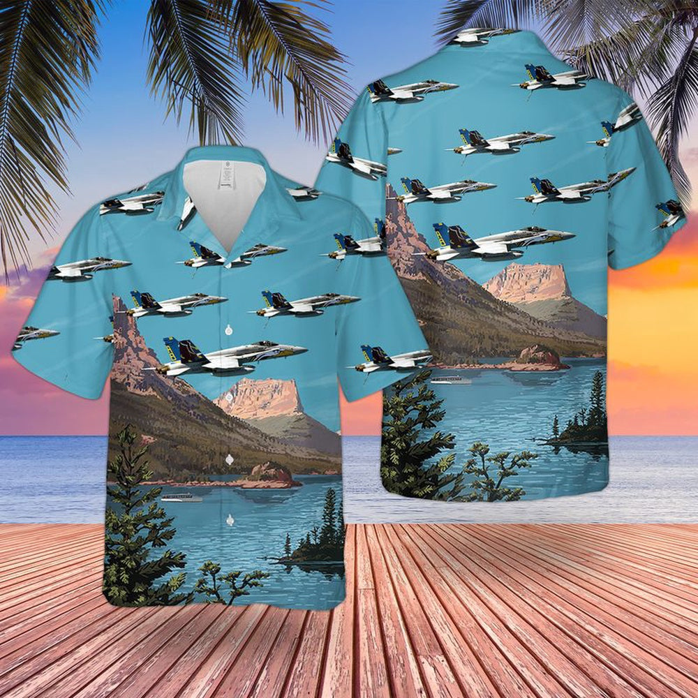 Us Navy Hawaiian Shirt, US Navy FA-18 Hornet Of VFA-82 Marauders Hawaiian Shirt, Military Hawaiian Shirt