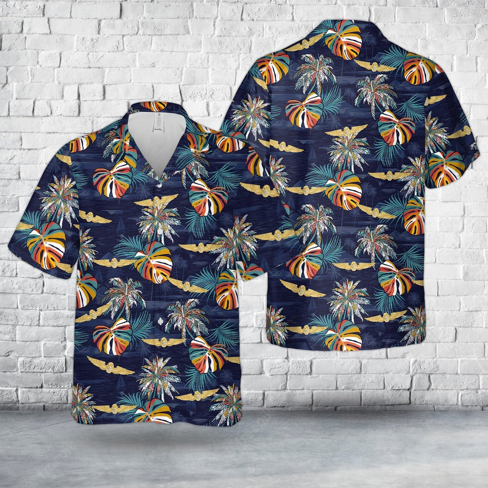 Us Navy Hawaiian Shirt, US Navy Flight Surgeon Badge Hawaiian Shirt, Military Hawaiian Shirt