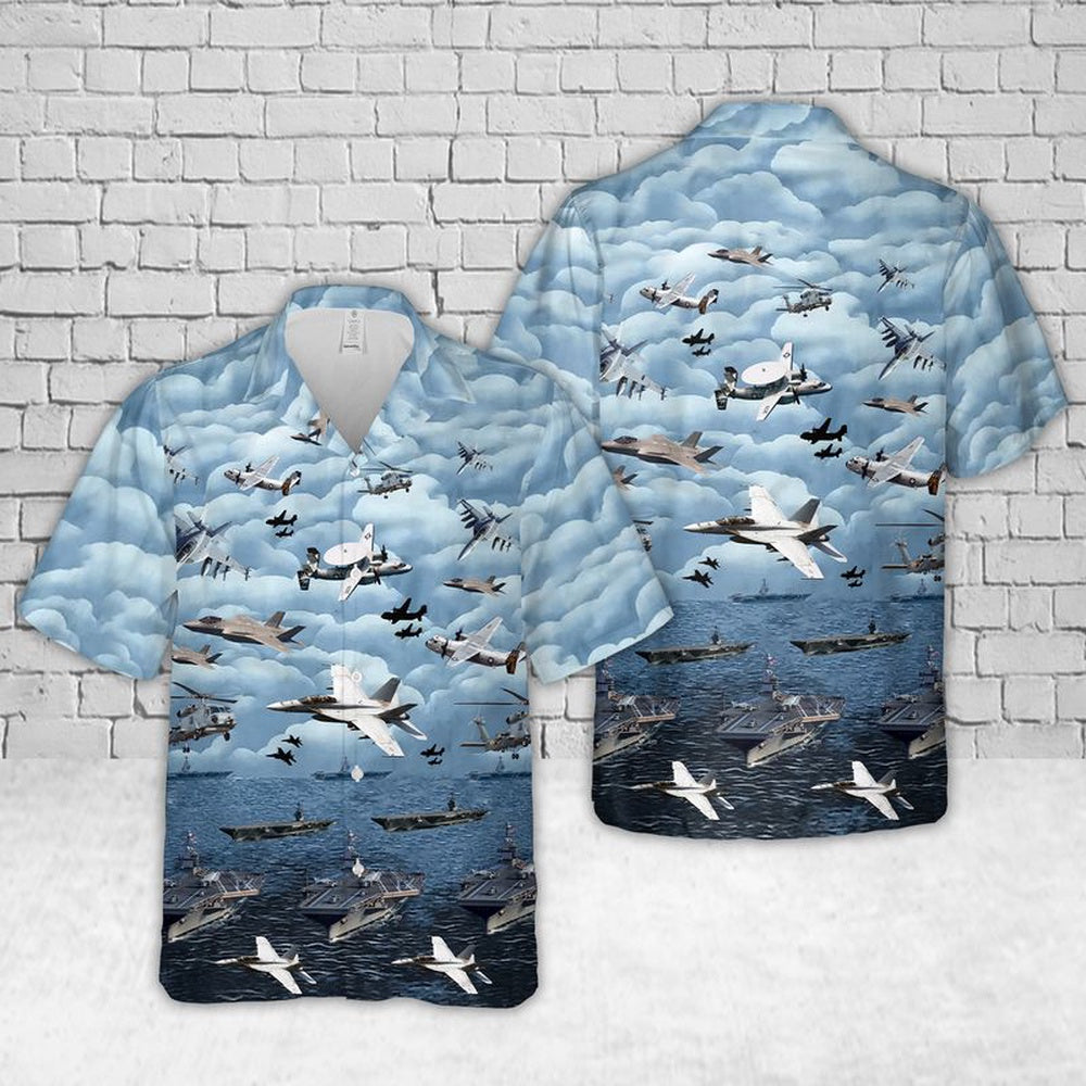 Us Navy Hawaiian Shirt, US Navy Gerald R Ford-class aircraft carrier Hawaiian Shirt, Military Hawaiian Shirt