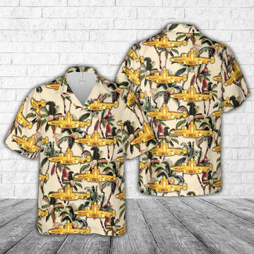 Us Navy Hawaiian Shirt, US Navy Gold SSBN Deterrent Patrol insignia Hawaiian Shirt, Military Hawaiian Shirt