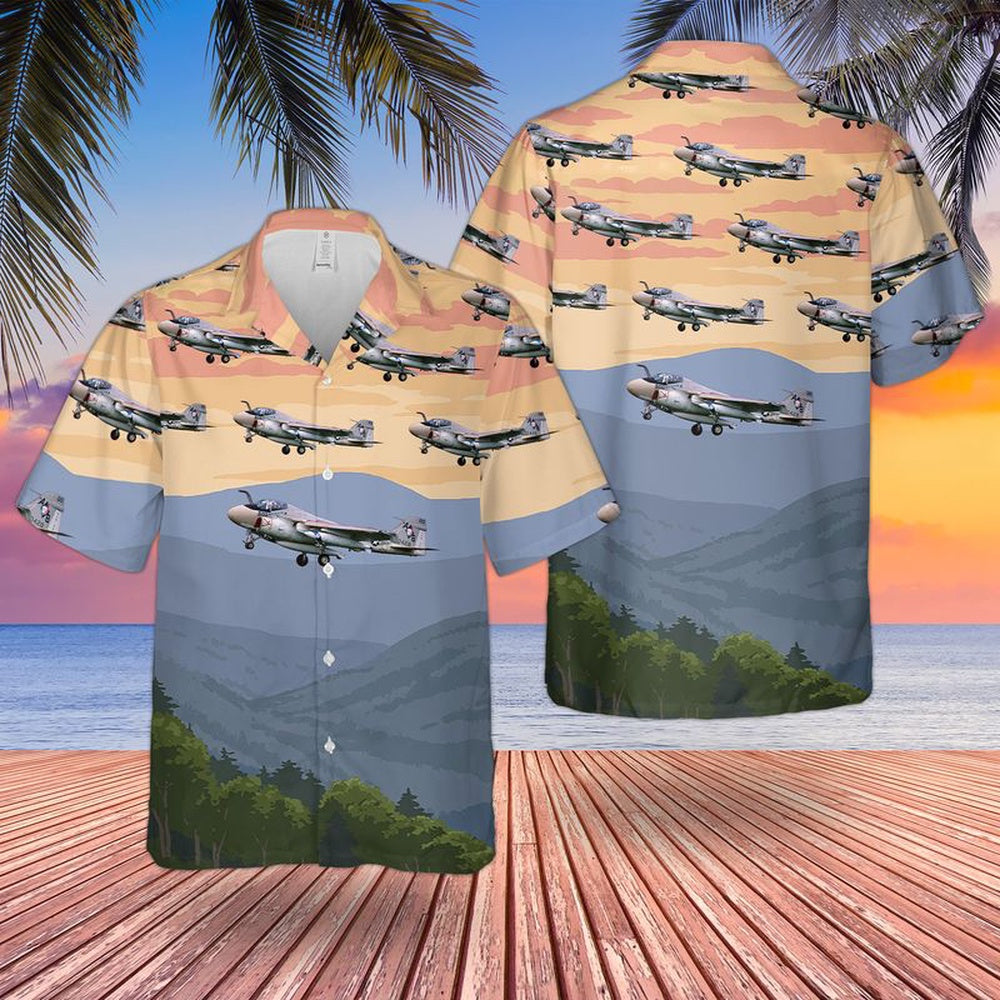 Us Navy Hawaiian Shirt, US Navy Grumman A-6E Intruder From VA-34 Hawaiian Shirt, Military Hawaiian Shirt