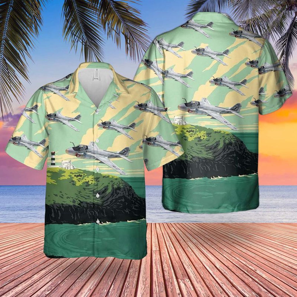 Us Navy Hawaiian Shirt, US Navy Grumman A-6E Intruder Hawaiian Shirt, Military Hawaiian Shirt