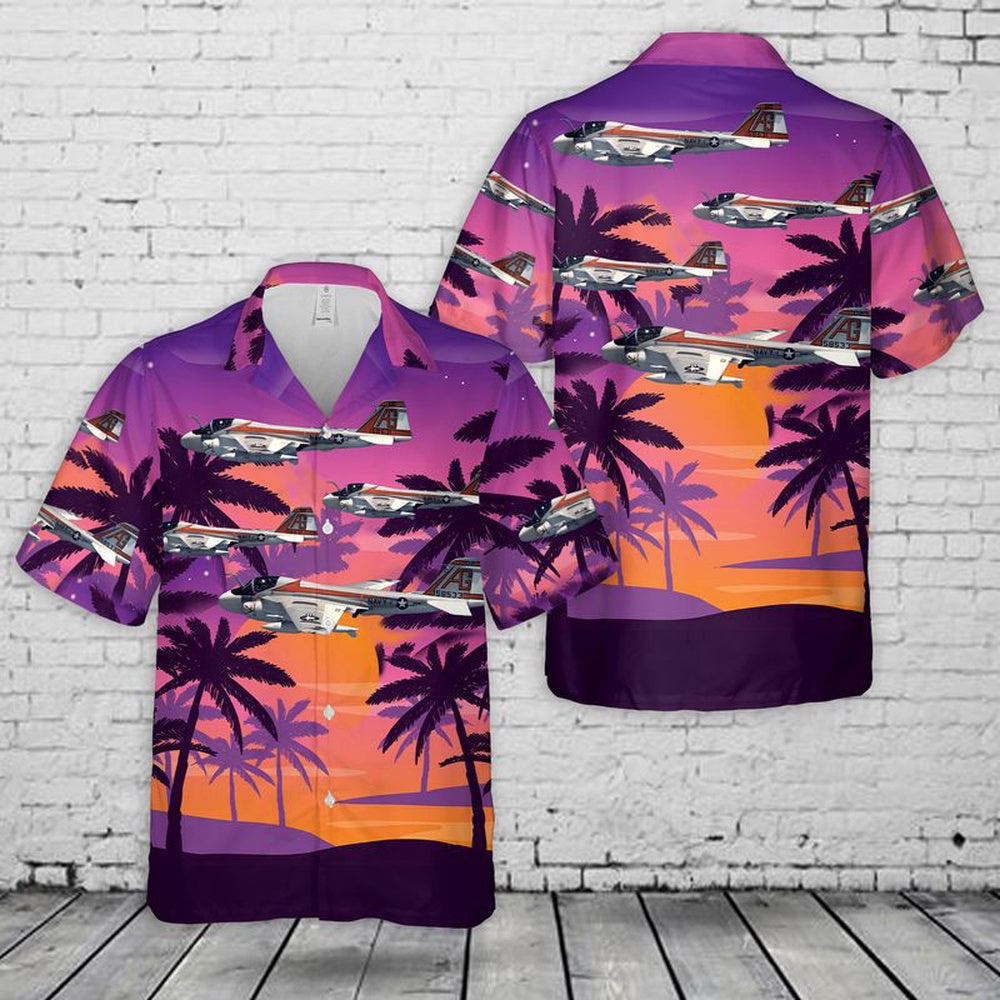 Us Navy Hawaiian Shirt, US Navy Grumman A-6Es Of VA-65 Hawaiian Shirt, Military Hawaiian Shirt