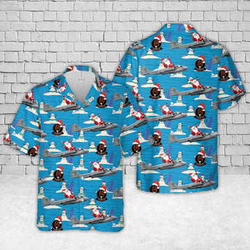 Us Navy Hawaiian Shirt, US Navy Grumman A-6 Intruder Of VA-304 Christmas Hawaiian Shirt, Military Hawaiian Shirt