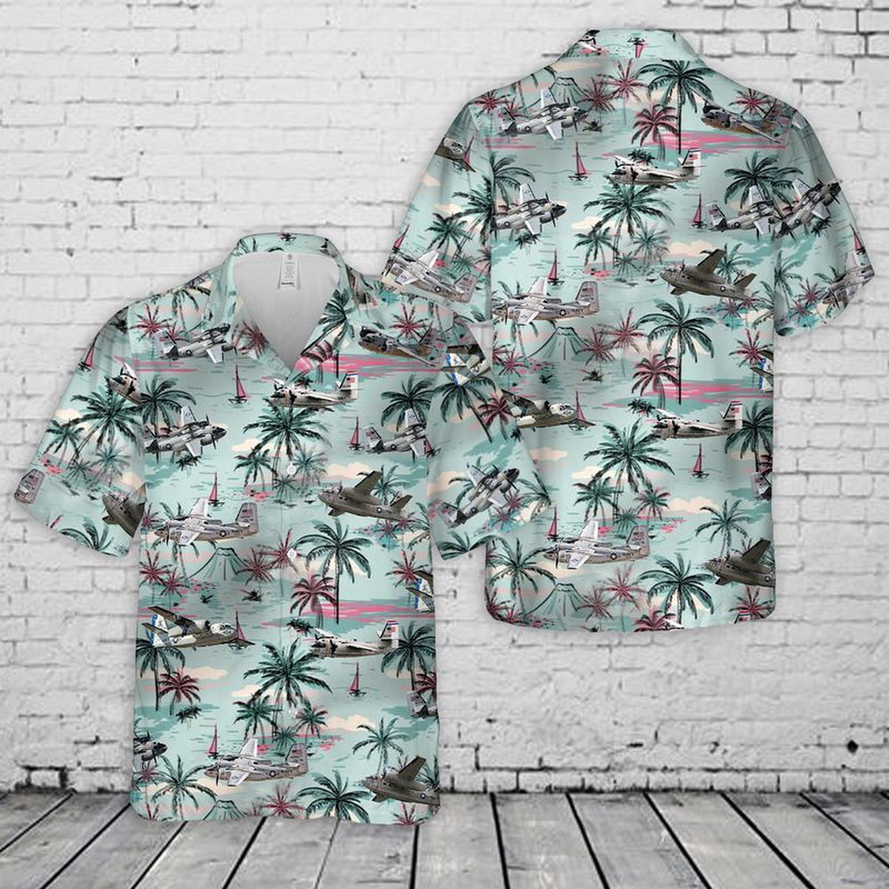 Us Navy Hawaiian Shirt, US Navy Grumman C-1 Trader Hawaiian Shirt, Military Hawaiian Shirt