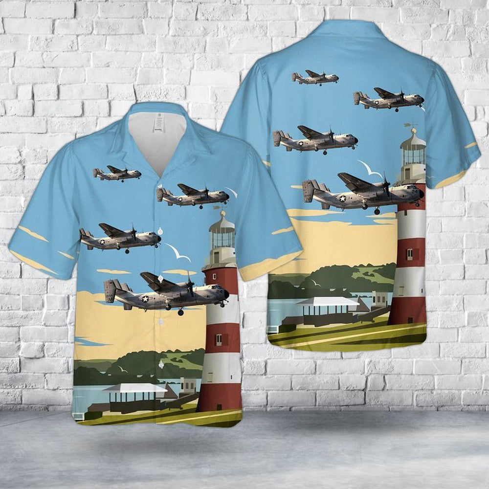 Us Navy Hawaiian Shirt, US Navy Grumman C-2A Greyhound Of VR-24 Hawaiian Shirt, Military Hawaiian Shirt