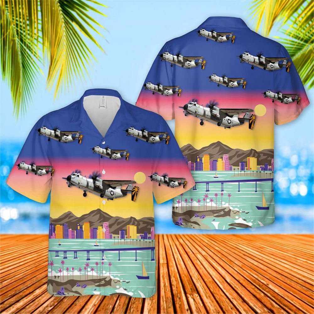 Us Navy Hawaiian Shirt, US Navy Grumman C-2A Greyhound Of VRC-30 Providers Hawaiian Shirt, Military Hawaiian Shirt
