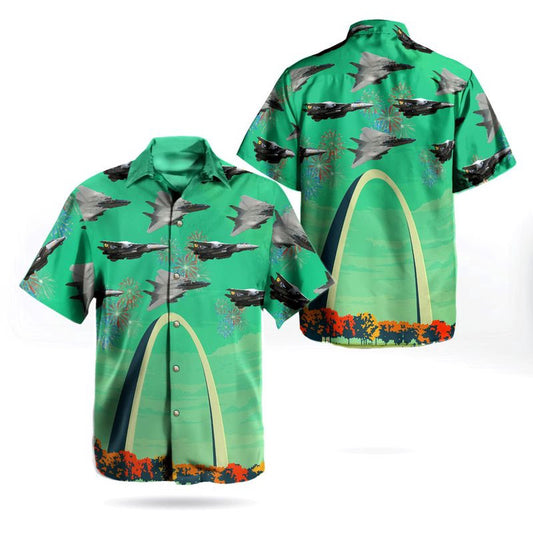 Us Navy Hawaiian Shirt, US Navy Grumman F-14 Tomcat Independence Day Gateway Arch Hawaiian Shirt, Military Hawaiian Shirt