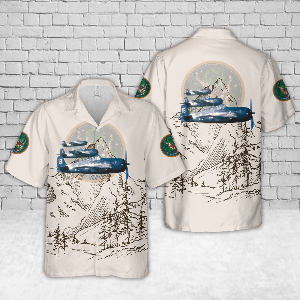 Us Navy Hawaiian Shirt, US Navy Grumman F6F-3 Hellcat VF-2 Rippers In WWII Hawaiian Shirt, Military Hawaiian Shirt