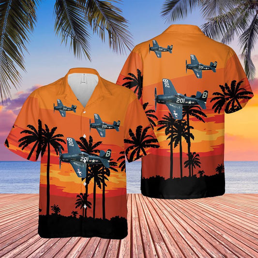 Us Navy Hawaiian Shirt, US Navy Grumman F8F Bearcat Hawaiian Shirt, Military Hawaiian Shirt