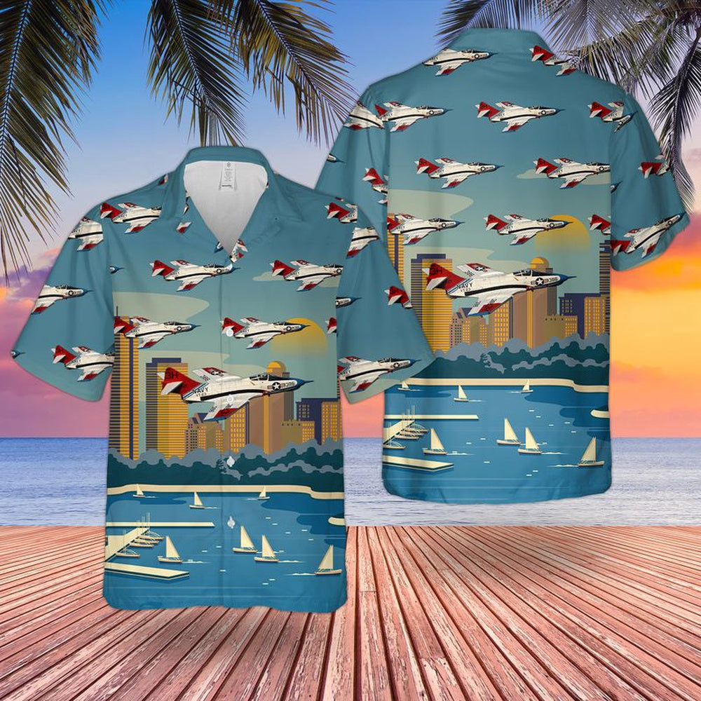Us Navy Hawaiian Shirt, US Navy Grumman F9F-8 Cougar Hawaiian Shirt, Military Hawaiian Shirt