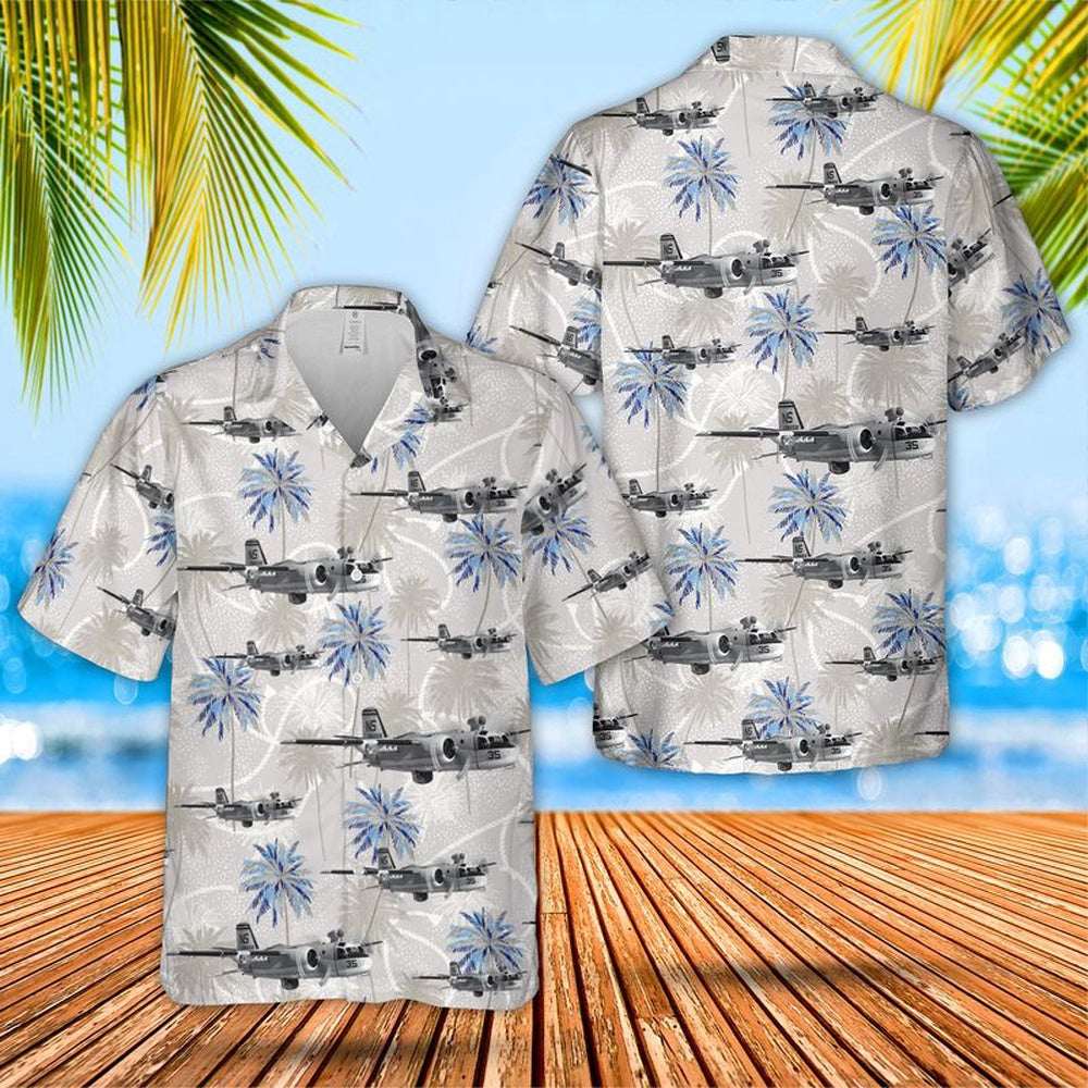 Us Navy Hawaiian Shirt, US Navy Grumman S-2A Tracker (BuNo 136658) VS-29 Tromboners Hawaiian Shirt, Military Hawaiian Shirt