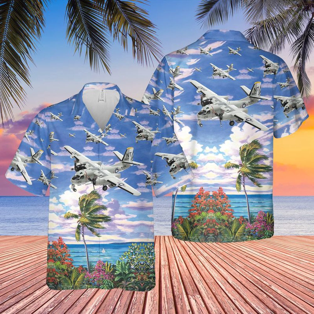 Us Navy Hawaiian Shirt, US Navy Grumman S-2 Tracker Of VS-37 Hawaiian Shirt, Military Hawaiian Shirt