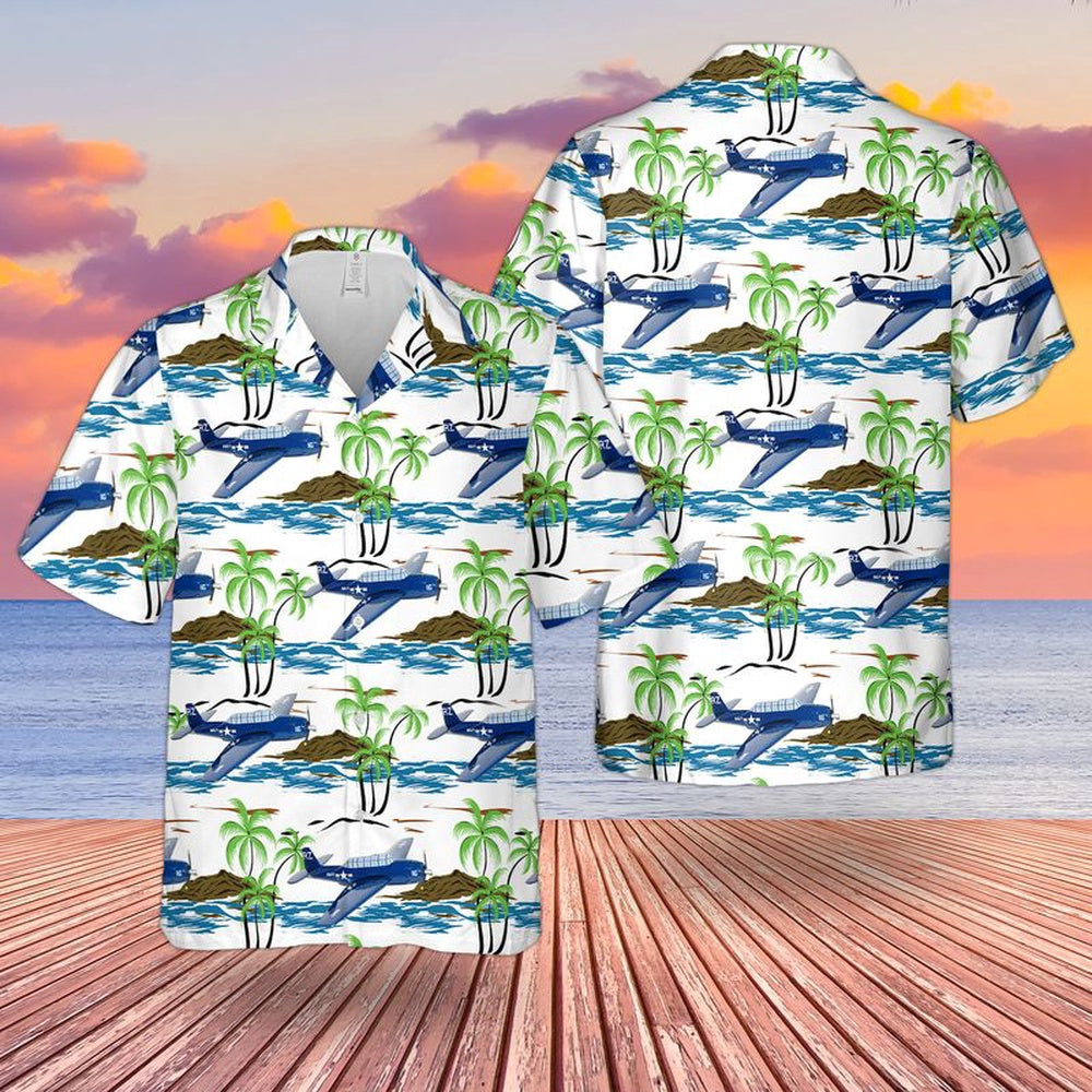 Us Navy Hawaiian Shirt, US Navy Grumman TBM-3R Avenger Of VR-21 Hawaiian Shirt, Military Hawaiian Shirt