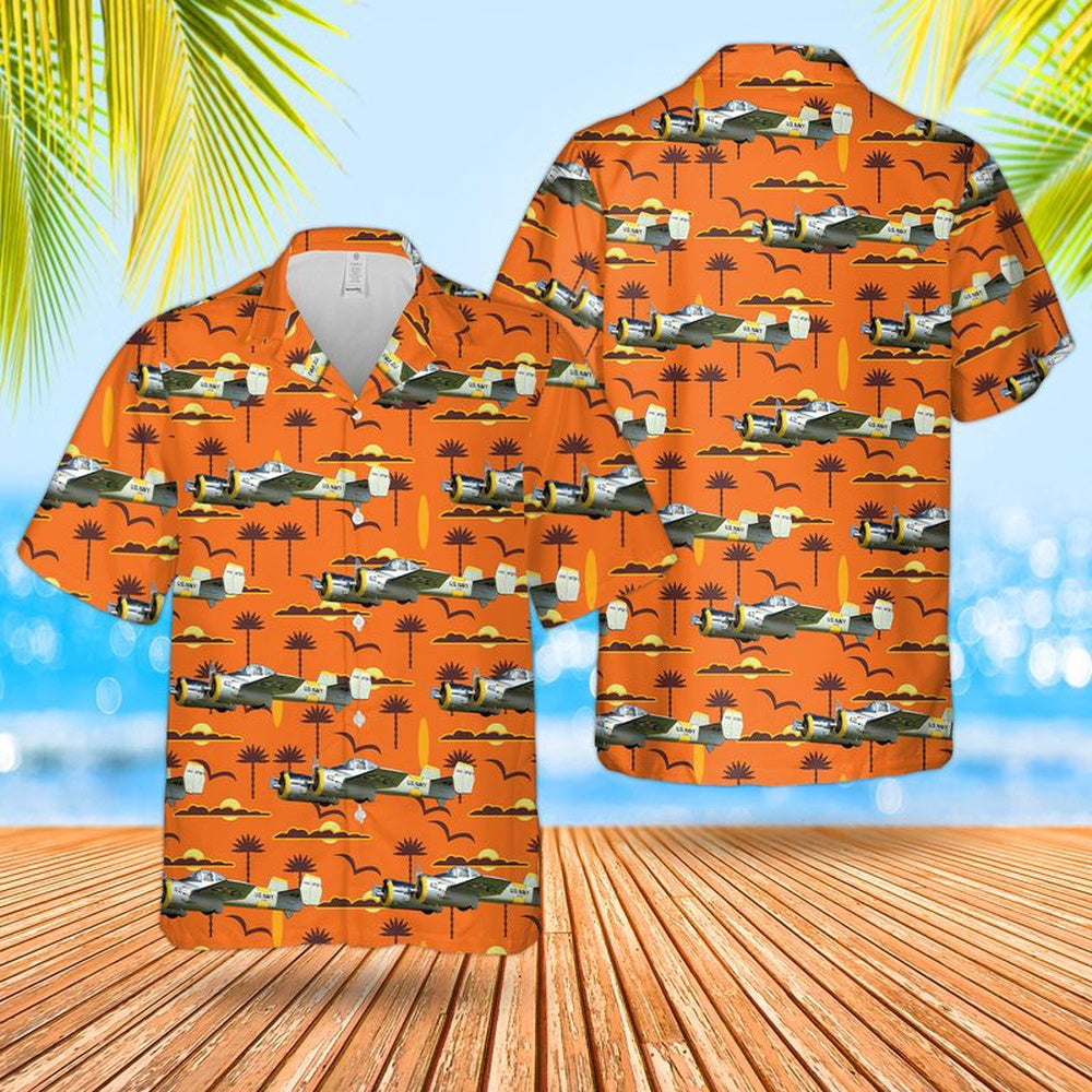 Us Navy Hawaiian Shirt, US Navy Grumman XF5F Skyrocket Hawaiian Shirt, Military Hawaiian Shirt