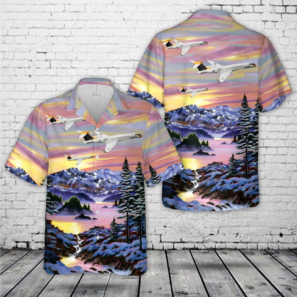 Us Navy Hawaiian Shirt, US Navy Gulfstream G550 NC-37B Missile Tracking Jet Hawaiian Shirt, Military Hawaiian Shirt