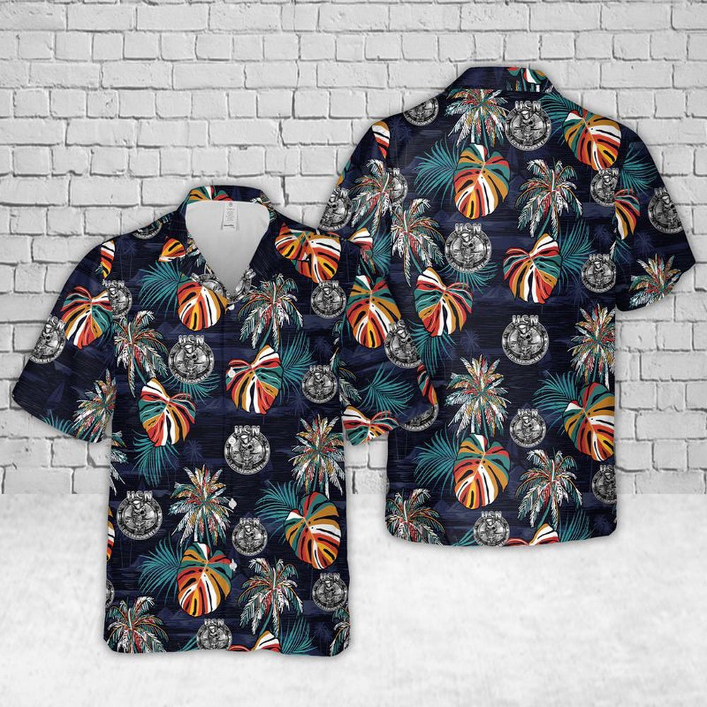 Us Navy Hawaiian Shirt, US Navy Gunner's Mates Skull Hawaiian Shirt, Military Hawaiian Shirt