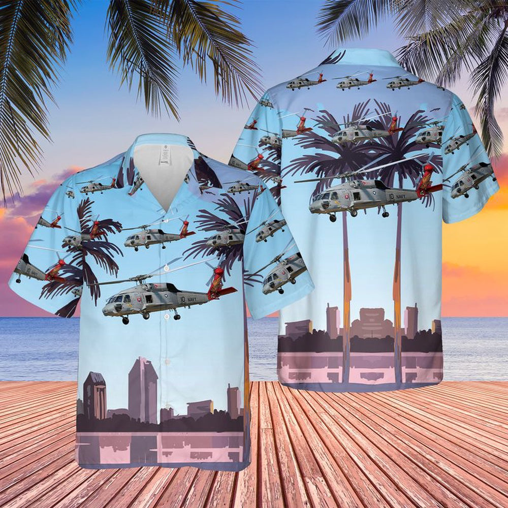 Us Navy Hawaiian Shirt, US Navy HS-10 Warhawks SH-60F Seahawk Hawaiian Shirt