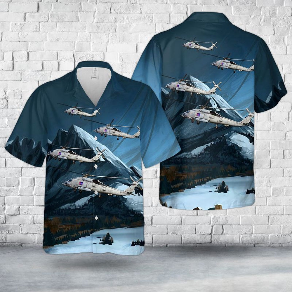 Us Navy Hawaiian Shirt, US Navy HSM-77 Saberhawks MH-60R Seahawk Hawaiian Shirt, Military Hawaiian Shirt