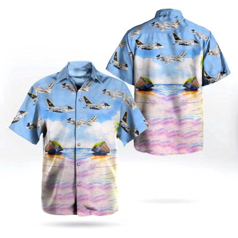 Us Navy Hawaiian Shirt, US Navy Historical Aircraft Lockheed S-3 Viking Hawaiian Shirt, Military Hawaiian Shirt