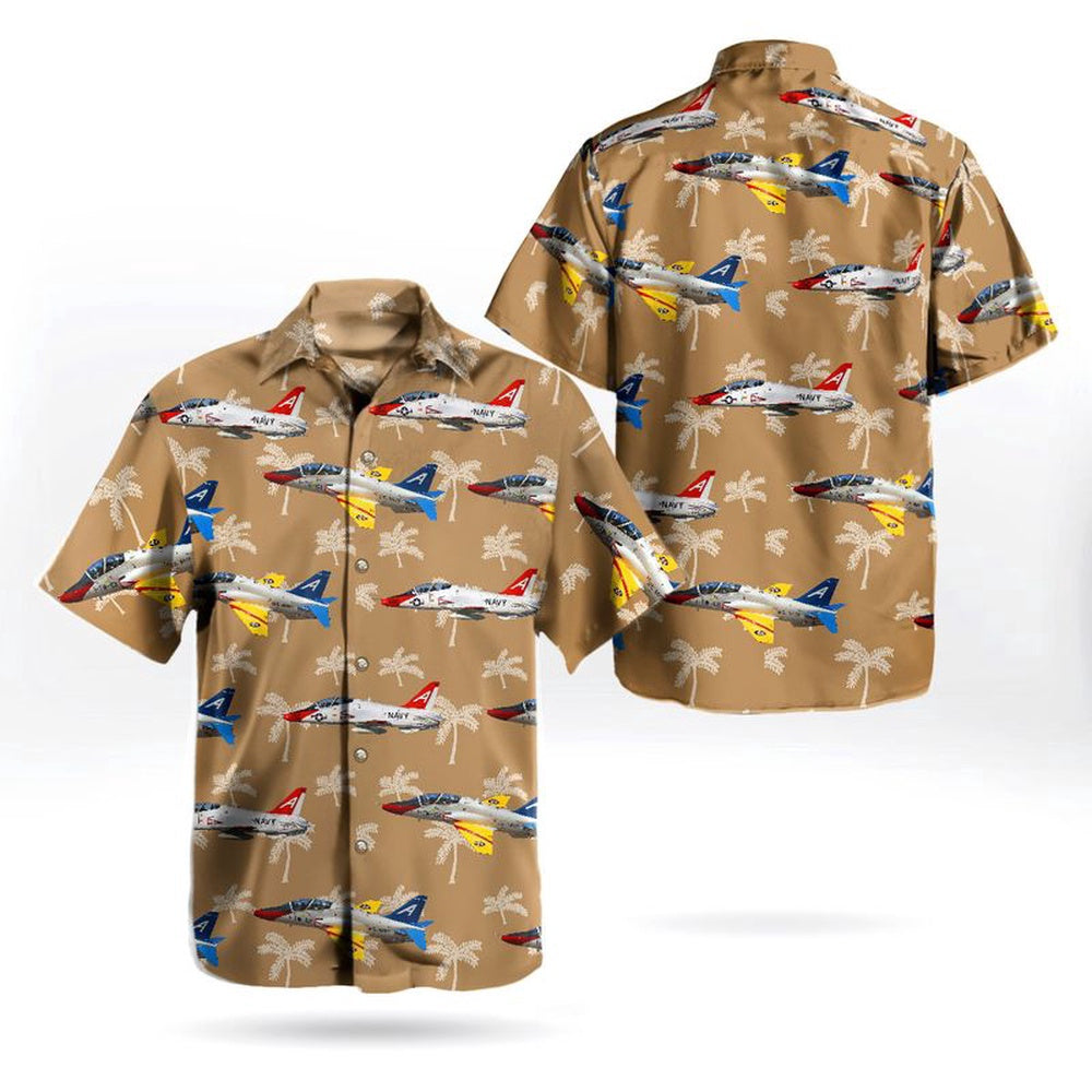 Us Navy Hawaiian Shirt, US Navy Historical Aircraft McDonnell Douglas T-45 Goshawk Hawaiian Shirt, Military Hawaiian Shirt