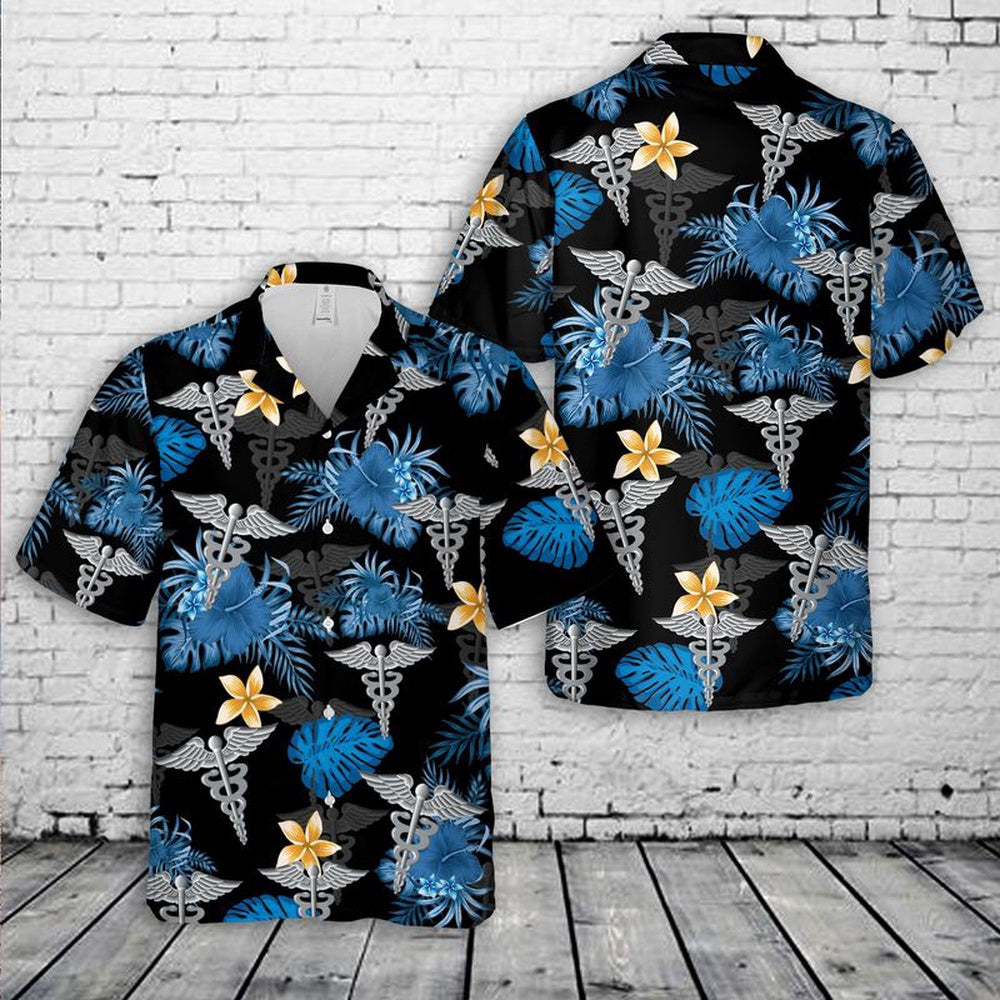Us Navy Hawaiian Shirt, US Navy Hospital corpsman HM). A caduceus Hawaiian Shirt, Military Hawaiian Shirt