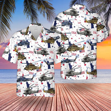 Us Navy Hawaiian Shirt, US Navy Kaman SH-2 Seasprite 4th Of July Hawaiian Shirt, Military Hawaiian Shirt