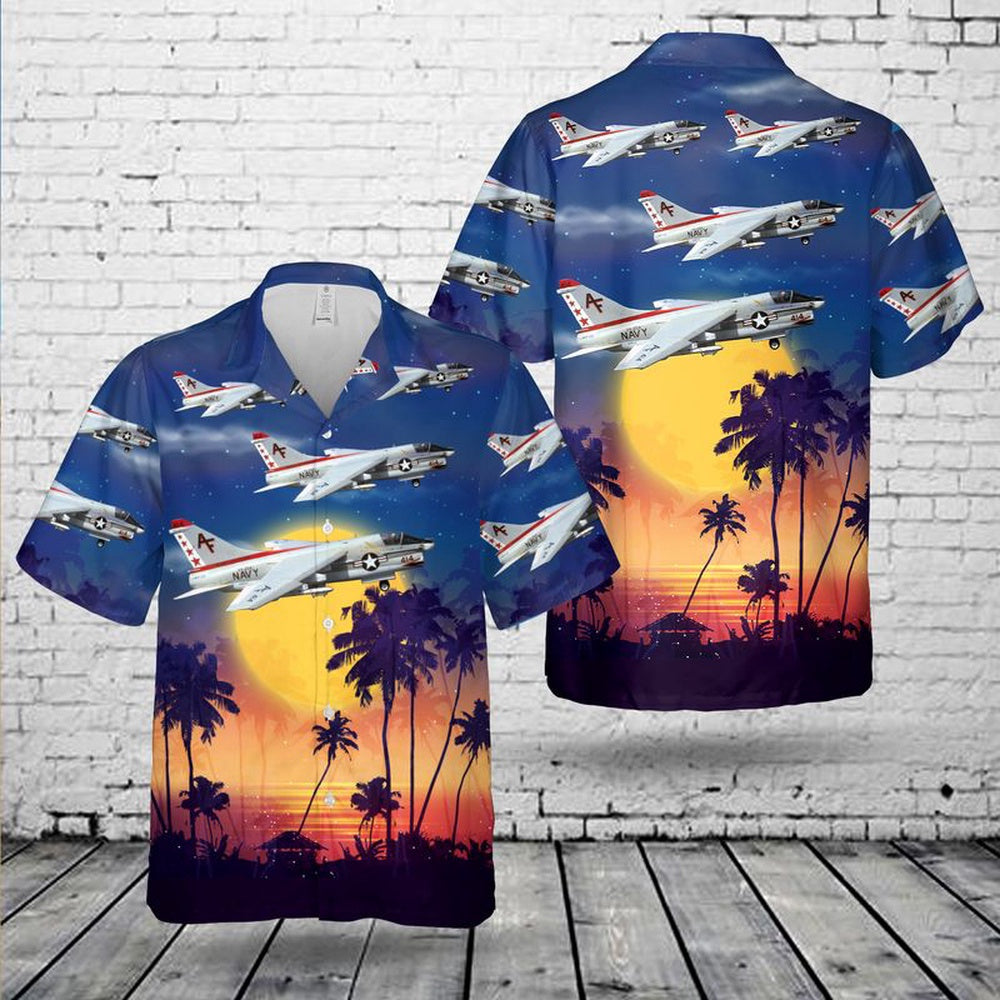 Us Navy Hawaiian Shirt, US Navy LTV A-7 Corsair II Of VA-204 Hawaiian Shirt, Military Hawaiian Shirt