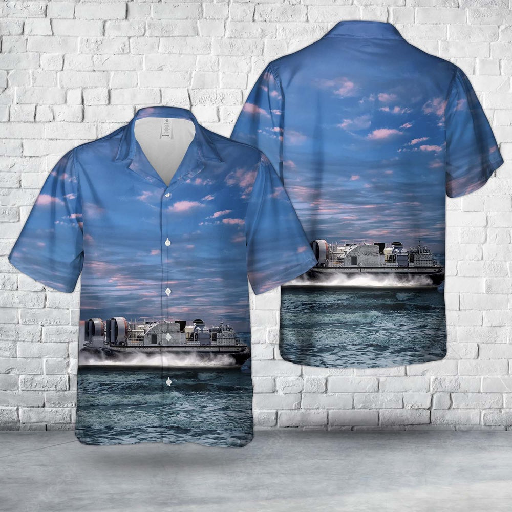 Us Navy Hawaiian Shirt, US Navy Landing Craft Air Cushion LCAC-101 Hawaiian Shirt, Military Hawaiian Shirt
