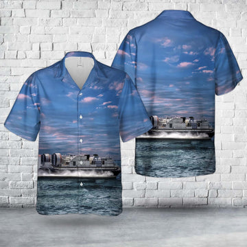 Us Navy Hawaiian Shirt, US Navy Landing Craft Air Cushion LCAC-101 Hawaiian Shirt, Military Hawaiian Shirt