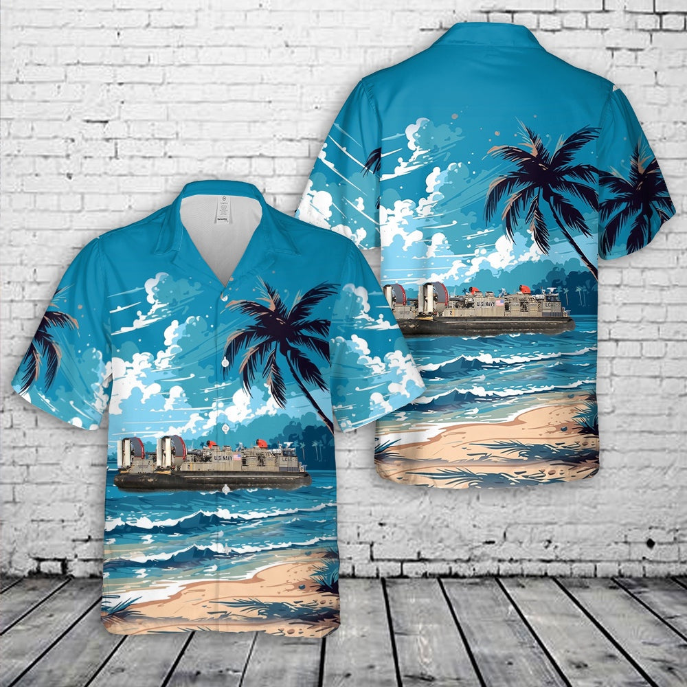 Us Navy Hawaiian Shirt, US Navy Landing Craft Air Cushion LCAC-2 Hawaiian Shirt, Military Hawaiian Shirt