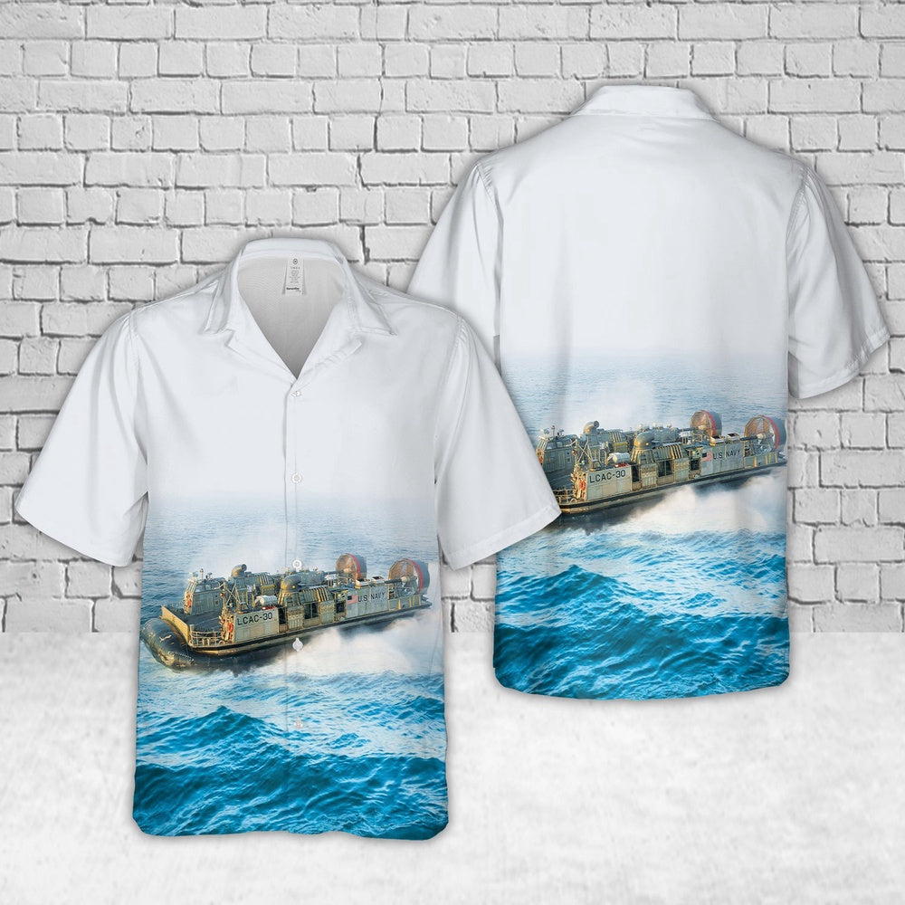 Us Navy Hawaiian Shirt, US Navy Landing Craft Air Cushion LCAC-30 Hawaiian Shirt, Military Hawaiian Shirt